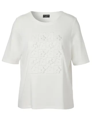 VIA APPIA DUE - T-Shirt Rundhals 1/2 Arm Motiv ecru - Gr. - 44