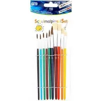 TSI Schreibwaren Malpinsel Pinselset 10 St Vegan Haar- + Borstenpinsel Haar 1 2 4 6 8 10 Borsten