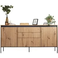 Compleo Kommode FLORE mit drei Schubladen und gerifflete Front, Schubkastenkommode