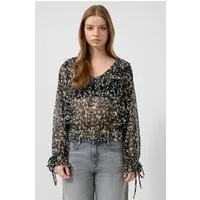QS Langarmbluse Bluse Chiffonbluse