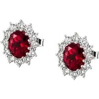 Firetti Paar Ohrstecker Schmuck Geschenk Silber 925 Ohrschmuck Ohrringe Lady D Diana Royal, mit Glasstein, Zirkonia (synth)