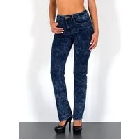 ESRA Straight-Jeans High Waist Damen Jeans Straight Leg Hose Stretch gerader Schnitt G2 Straight Jeans Damen Stretch Regular Jeans High Waist bis Plus Size