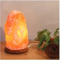 Wagner Life Design Salzkristall-Tischlampe Rock, Leuchtmittel wechselbar, Warmweiß, Handgefertigt - jeder Stein ein Unikat, H: ca.18 cm, ca. 2-3kg