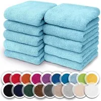 NatureMark Seiftuch 10er-Set Seiftücher 30x30cm 100% Baumwolle, (10-St), Frottier Waschlappen Seiflappen 30 x 30 cm, Hell blau