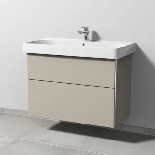 Sanipa 3way Waschtischunterbau zu Geberit Smyle Square Waschtisch mit 2 Auszügen, Kaschmir-Matt BP6711U