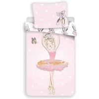 Jerry Fabrics Kinderbettwäsche Ballerina – Bettbezug 140x200 cm & Kissenbezug 70x90 cm