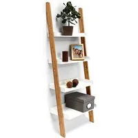 relaxdays Leiterregal BAMBOO