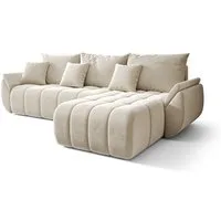 Luxusbetten24 Schlafsofa Designer Sofa Lenoa L in Samt, mit Stauraum und Schlaffunktion