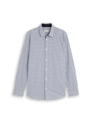 Tom Tailor - Regular Fit Popeline Hemd light blue and red check - Gr. - XL