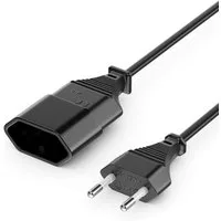 deleyCON deleyCON 1m Stromkabel Verlängerung Eurostecker auf Typ-C Euro Buchse Stromkabel