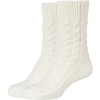 Camano Socken warm & cozy (2-Paar, 2 Paar) mit Zopfmuster, Rippenbündchen