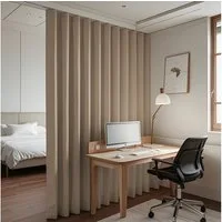 SERBASIC Gardine Extra Breite Gardine, Blickdicht Thermovorhänge, Kälte Raumtrenner, Lichtundurchlässige Vorhänge mit Kräuselband für Schiene, 1 Stück