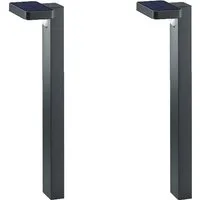 Reality Leuchten LED Solarleuchte, Bewegungsmelder, LED fest integriert, Warmweiß, 2er-Set Solar-licht Wegeleuchten mit Bewegungsmelder Garten beleuchten