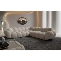 Sofa Dreams Ecksofa Maleron L Form Polstersofa, 4-Sitzer, Boucléstoff Bezug in Pearl, Design Polsterecke
