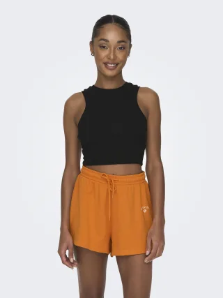 ONLY - ONLVILMA S/L CROPPED TANK TOP JRS NOOS Black - Gr. - L