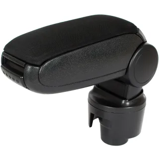 KOMPLETT-SET Mittelarmlehne Armlehne Textil Bezug Schwarz zum einfachen Nachrüsten für Seat Ibiza IV 6J ab 08-17