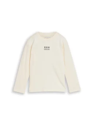 tom tailor kids - Oversize Langarmshirt mit Rückenprint wool white - Gr. - 134