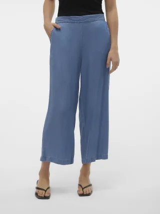 VERO MODA - VMBREE MR WIDE TENCEL CULOTTE GA NOOS Medium Blue Denim - Gr. - L