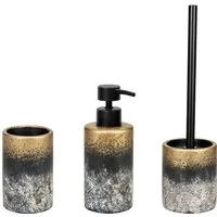 WENKO Badaccessoire-Set Lacona, Set, 3 tlg., bestehend aus Seifenspender, WC-Garnitur, Zahnputzbecher aus Beton