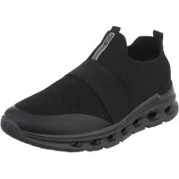 Coolwalk Herren Slip-On Sneaker Knit mit Profilsohle Slipper (91563632) Flach Sneakers in Schwarz