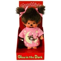 Monchhichi Plüschfigur Monchhichi Plüschfigur Mädchen Glow in the dark rosa/braun 20cm