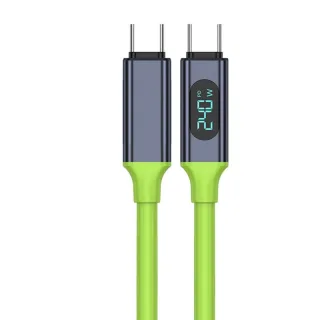 PD240W Type-C to Type-C Digital Display Silicone Cable PD Fast Charging Data Transmission Tinned Copper Core Line 1.5M L