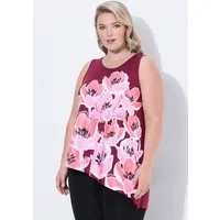 MIAMODA Longtop Longtop A-Linie Blumen-Motiv Zipfelsaum