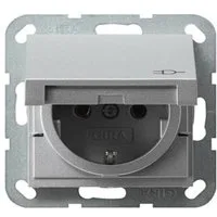 GIRA Schalter GIRA 445426 SCHUKO-Steckdose Klappdeckel System 55 Farbe Alu