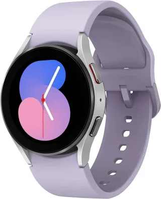 Samsung Galaxy Watch 5 [inkl. Silikonarmband purple] 40mm Aluminiumgehäuse silber