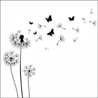 Ambiente Luxury Paper Products Papierserviette, Servietten Papier 33x33cm 3-lag mit Pusteblumen im Schwarz Weiß 20 Stk