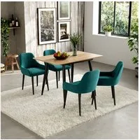 Vicco Esstisch Beaver, Goldkraft Eiche/Schwarz, 80-110 x 70 cm ausziehbar (1-St)