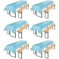 Beautex Tischdecke, Partytischdecke, für Biertischgarnituren, 100x250cm, viele Farben (6-tlg), wasserabweisend, abwaschbar, lebensmittelecht, strapazierfähig
