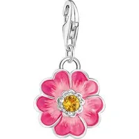 THOMAS SABO Charm-Einhänger Charm Flower, mit Zirkonia (synth) oder Glas-Keramik Stein