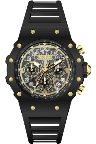 Invicta Racing 69650 Herrenuhr - Quarzwerk - Acryl mit goldenem Zifferblatt - 43 mm