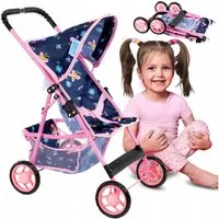 kinderplay Puppenwagen Puppenwagen Buggy – leicht faltbar – Spielspaß für Kinder – sicher
