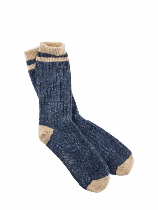 Corgi Herren Donegal-Socke Blau 70 % Merinowolle, 10 % Kaschmir, 10 % Seide, 10 % Baumwolle