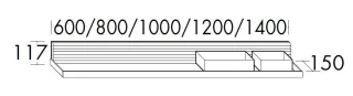 Burgbad Wandboard Fiumo 117x1400x150 Rauchgrün Softmatt, ACDY140F6933 ACDY140F6933