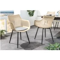 riess-ambiente 4-Fußstuhl SIGNUM greige/schwarz - Kunststoff, Indoor/Outdoor, mit Armlehnen (Einzelartikel, 1 St), Esszimmer · Kunststoff · Garten/Balkon/Terrasse · Design · Küchenstuhl