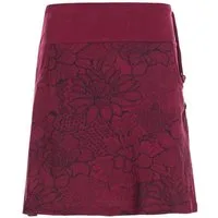 Vishes Minirock Kurzer Damen Baumwoll-Rock Mini-Rock mit Blumen-Spitze bedruckt Festival, Boho, Hippie Style
