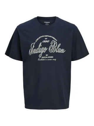 JACK&JONES - JJEDENVER GRAPHIC TEE SS O-NECK SN Navy Blazer - Gr. - M