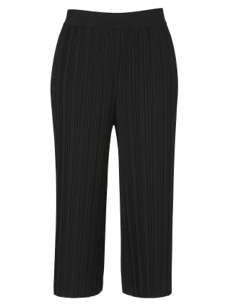 VIA APPIA DUE - Hose 7/8 weites Bein Plissee schwarz - Gr. - 42