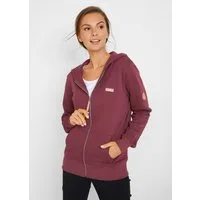 bonprix Kapuzensweatjacke mit Kapuze, mit Kängurutaschen, aus Baumwolle, mit Reißverschluss