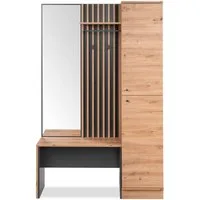 Finori Garderobe, Dekor Artisan Oak / anthrazit B x H x T ca. 122 x 190 x 37 cm