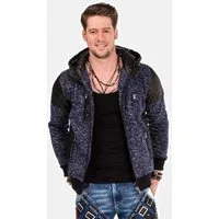 Cipo & Baxx Strickjacke Strickjacke (1-tlg) mit Leder Highlights, CL-310