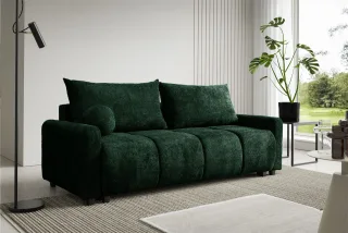 Sofa 3-Sitzer mit Schlaffunktion GIANA Stoff Soft Grün