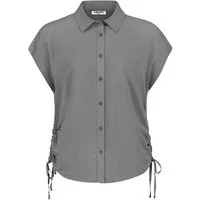 SUBLEVEL Blusenshirt Kurzärmeliges Hemd mit Kragen und Seitenschnürung Leger Blouse