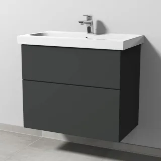 Sanipa 3way Waschtischunterbau zu Geberit iCon Light Waschtisch mit 2 Auszügen, Graphit-Matt SP5721B