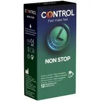 CONTROL CONDOMS Kondome Non Stop (Dots & Lines) Packung mit, 12 St., Kondome gegen vorzeitigen Samenerguss, gerippt/genoppte Kondome für längere Liebe