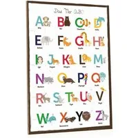 GRAVURZEILE Holzbild mit Spruch - Das Tier ABC - Buchstaben lernen im Kinderzimmer -, zur Einschulung - Geschenk