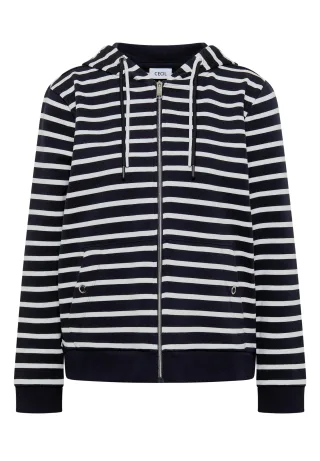 CECIL - Langarm Jacke mit Kapuze und Struktur urban dark blue - Gr. - XL